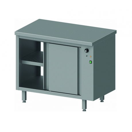 Table traversante avec placard chauffant et portes coulissantes