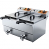 Friteuse double avec robinet 2x8 L