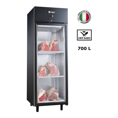 Armoire réfrigérée vitrée en inox (-2°,+10°C) 700 L