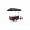 Triporteur Foodtruck avec coffre à l'arrière finition bois