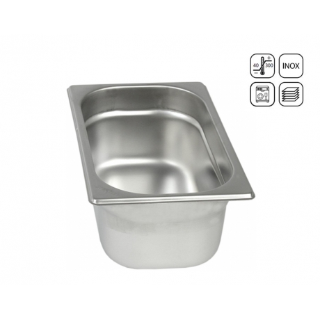 Bac GN 1/4 en inox standard 265x162 mm
