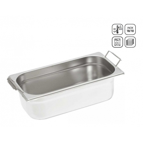 Bac GN 1/3 en inox à poignée mobile 325x176 mm