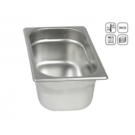 Bac GN 1/4 Eco en acier inox 265x162 mm
