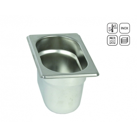 Bac GN 1/9 Eco en acier inox 176x128 mm
