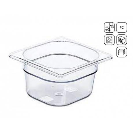 Bac GN 1/6 en polycarbonate premium 176x162 mm