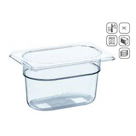 Bac GN 1/9 en polycarbonate premium 176x108 mm