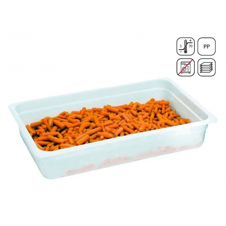 Bac GN 1/1 en polypropylène standard 530x325 mm