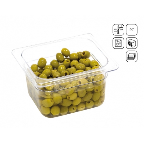Bac GN 1/6 en polycarbonate standard 176x162 mm