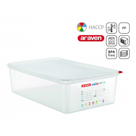 Bac GN 1/1 en polypropylène avec couvercle 530x325 mm