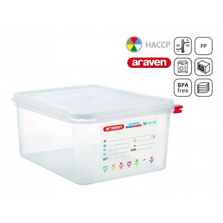 Bac GN 1/3 en polypropylène avec couvercle 325x265 mm