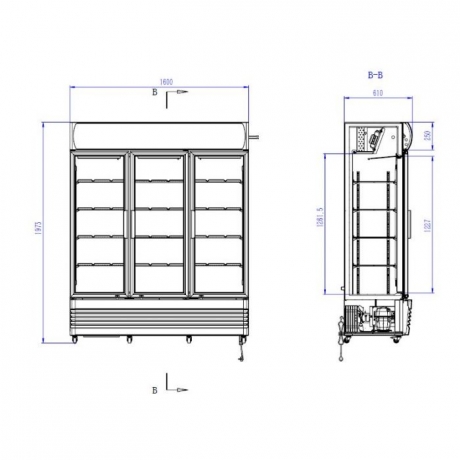 armoire vitrée une à trois portes (+1 / +10ºC)