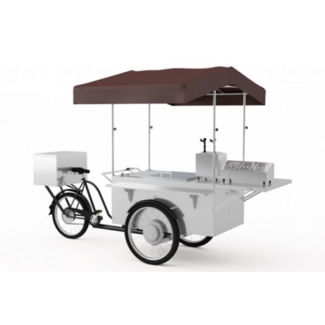 Triporteur bain-marie finition acier inoxydable