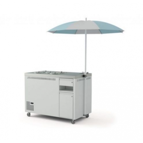 Présentoir à glaces mobile 5 bacs