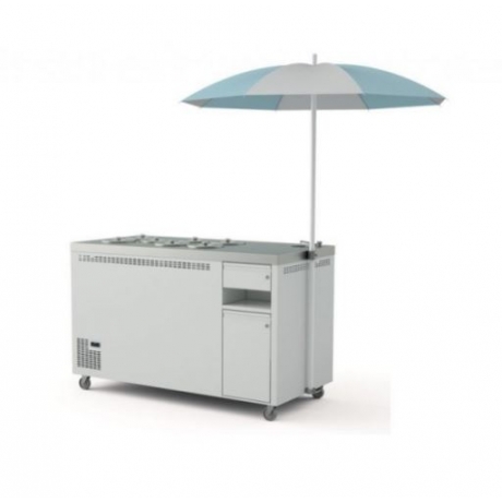 Présentoir à glaces mobile 7 bacs