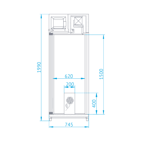 Chambre froide fleuriste de 0,98 m3 d'exposition