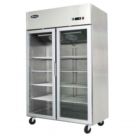 Armoire compacte vitrée positive inox de 900 L
