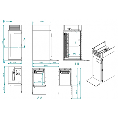 CELLULE DE REFROIDISSEMENT A CHARIOT
