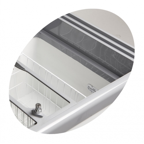 Congélateur vitré avec angles renforcés 390 L