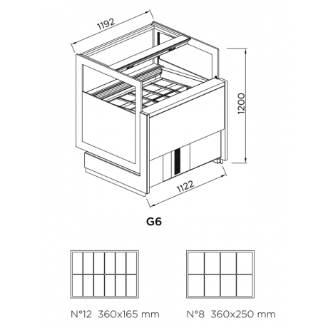 VITRINE A GLACE KATE / ORION 12 BACS