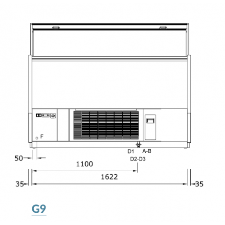 VITRINE A GLACE KATE / ORION 12 BACS