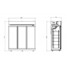 Congélateur vitré 3 portes 1480 L