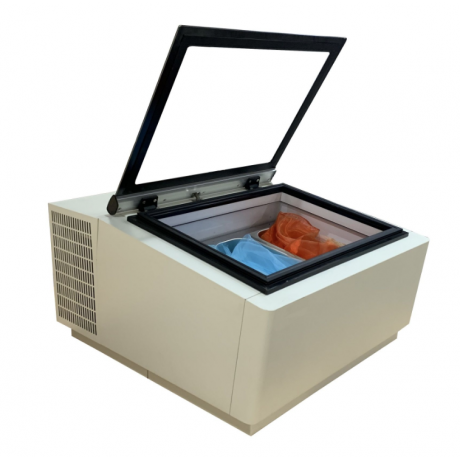 VITRINE À CREME GLACÉE BLANCHE  OUVERTURE CÔTÉ CLIENT