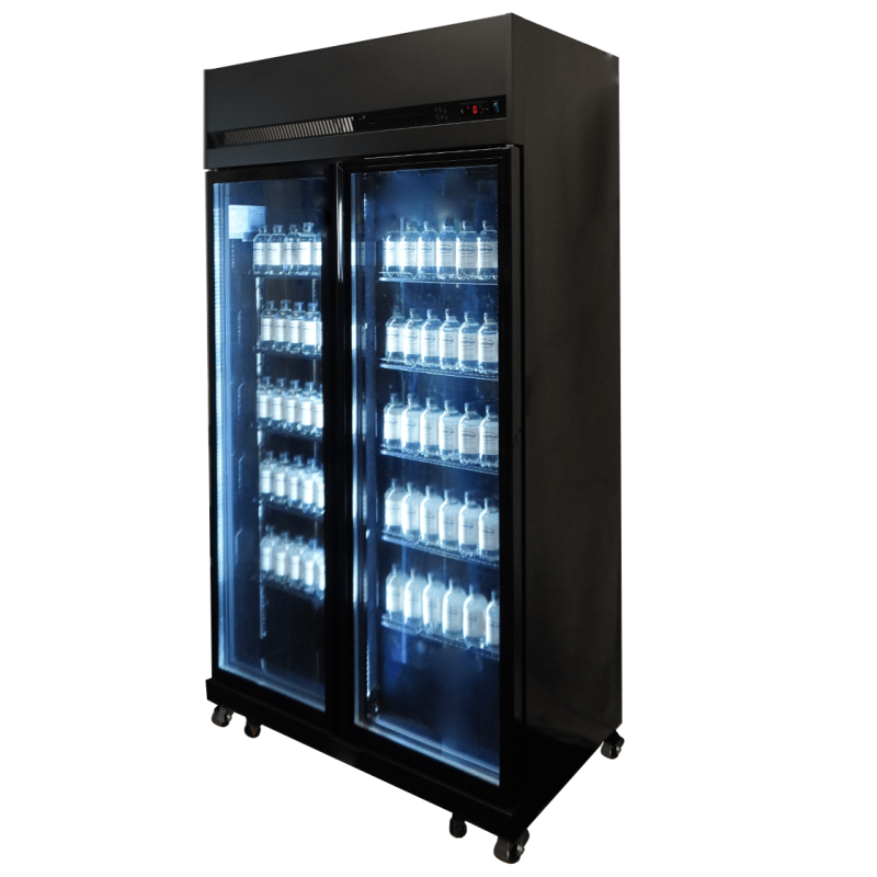 Réfrigérateur 2 portes vitrées noir 770L