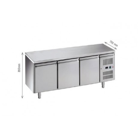 Desserte réfrigérée Positive Snack 3 Portes Pleines