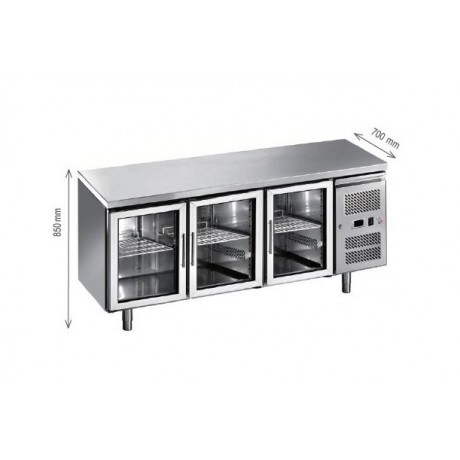 Desserte réfrigérée Positive 3 Portes Vitrées : 2 688,00 € HT | Colddistribution