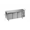 Table réfrigérée boulangerie pâtisserie 3 portes avec plan de travail en Inox (-2°C/+8°C)
