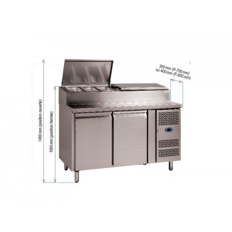 Table réfrigérée à Sandwich 2 Portes