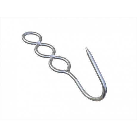 Crochet croisé 3 trous en Inox poli