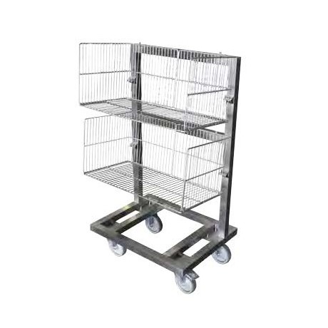 Chariot support pour panier à barquettes